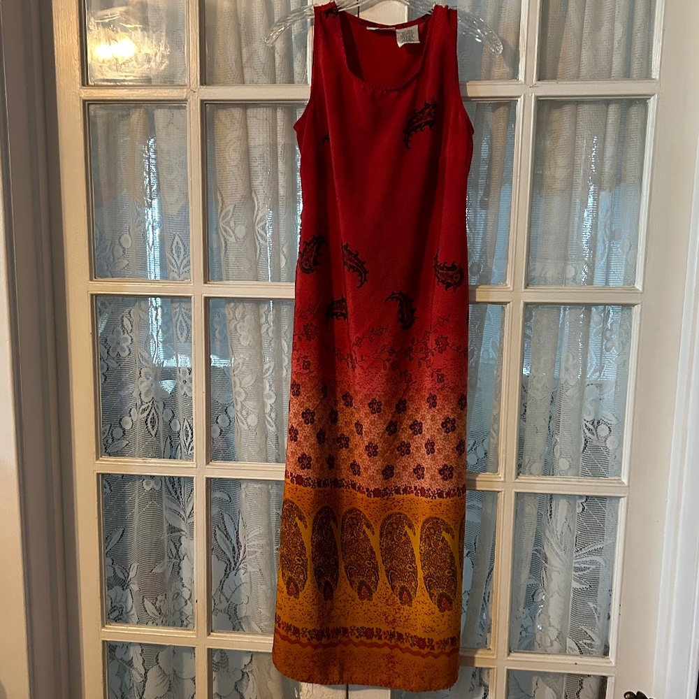 😉Bundle Days😉 Kathy Lee Collection Women’s Maxi Fiery Y2K Dress Missy Medium